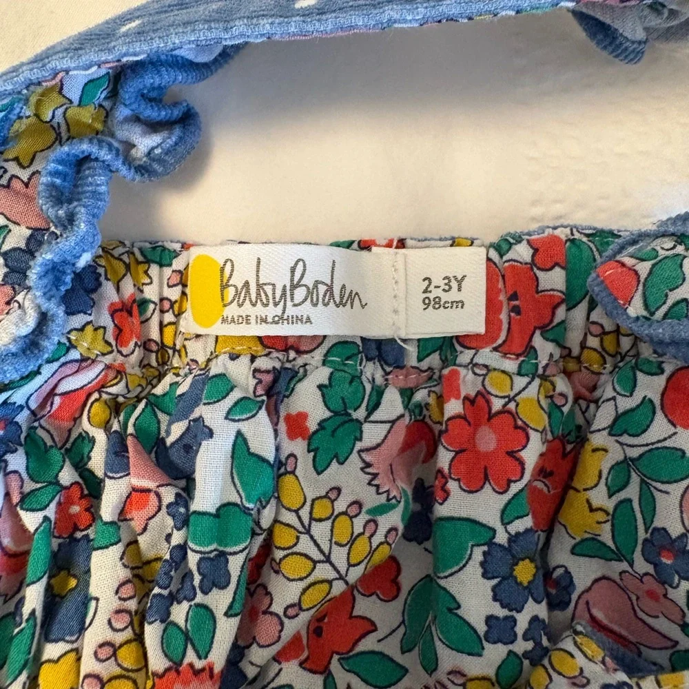Boden Corduroy Pinny Dress with Hedgehogs